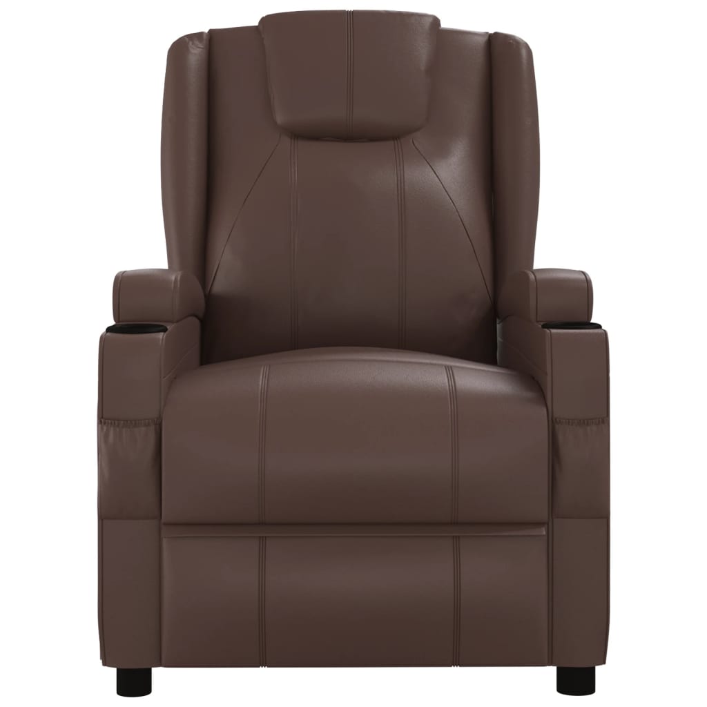 Fauteuil de massage Marron Similicuir Fauteuils électriques vidaXL   