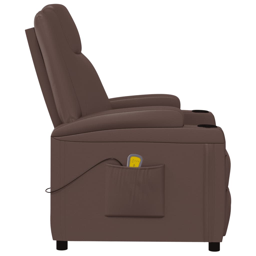 Fauteuil de massage Marron Similicuir Fauteuils électriques vidaXL   