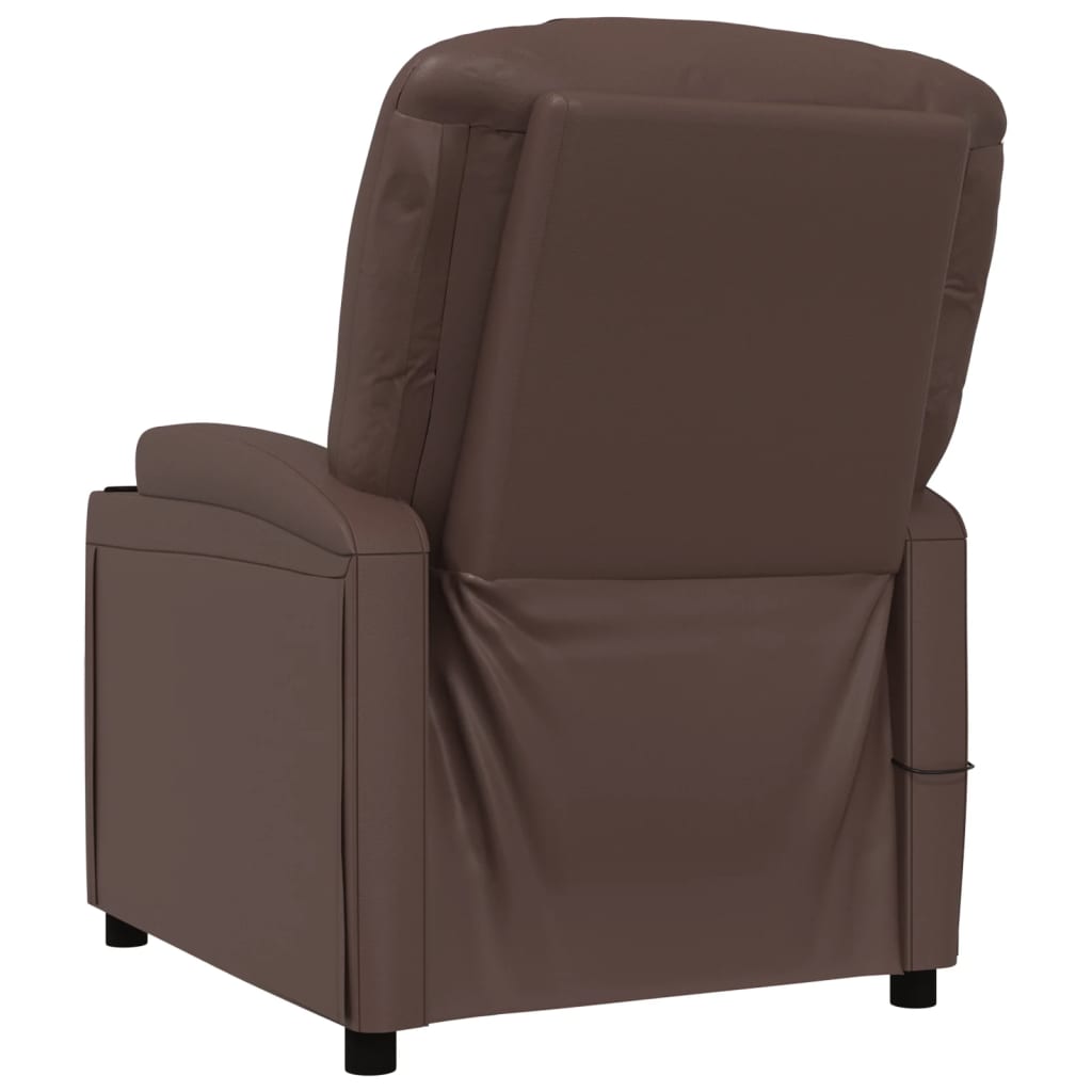 Fauteuil de massage Marron Similicuir Fauteuils électriques vidaXL   