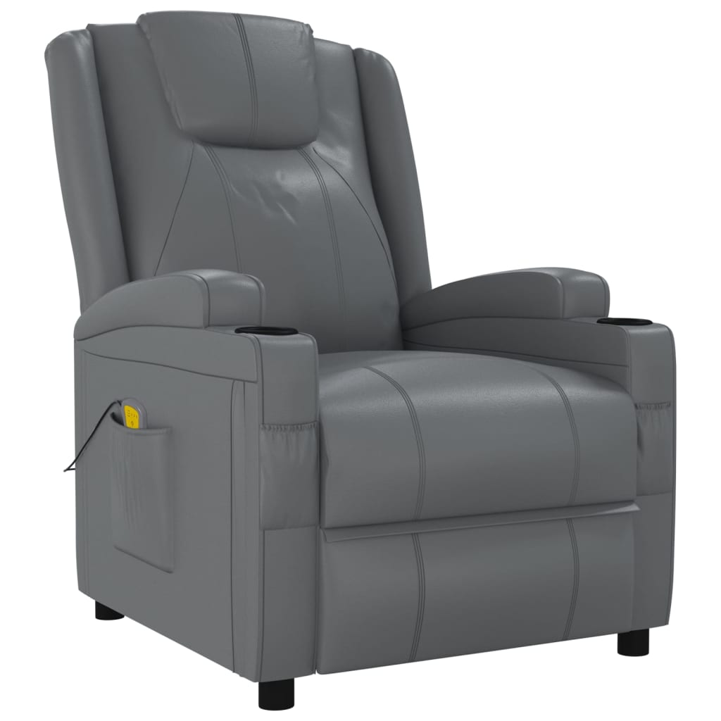 Fauteuil de massage Anthracite Similicuir Fauteuils électriques vidaXL   