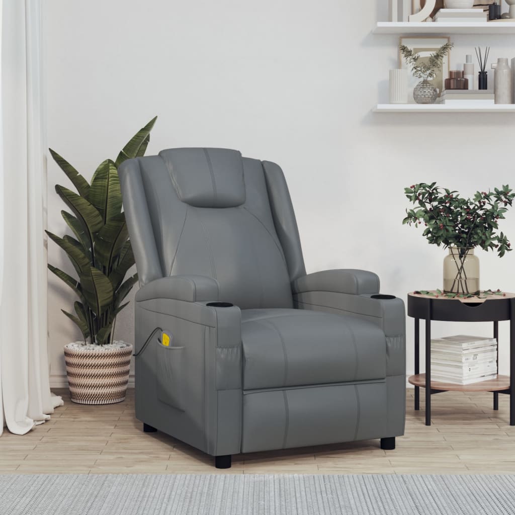 Fauteuil de massage Anthracite Similicuir Fauteuils électriques vidaXL   