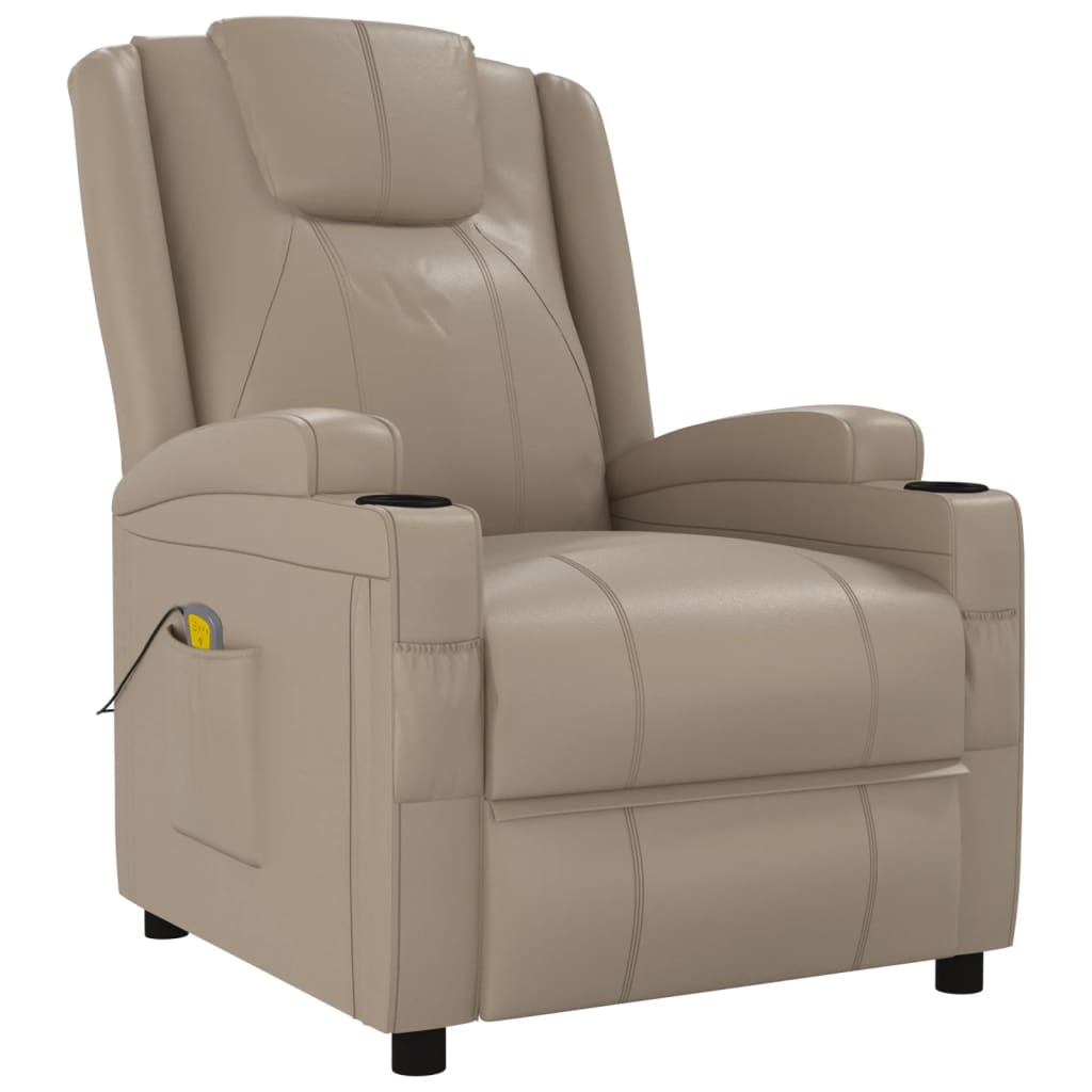 Fauteuil de massage Cappuccino Similicuir Fauteuils électriques vidaXL   