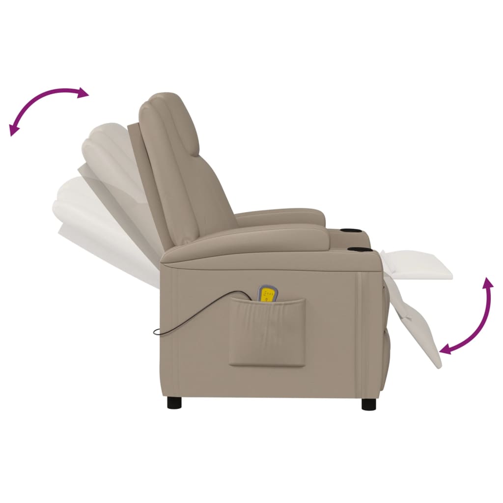 Fauteuil de massage Cappuccino Similicuir Fauteuils électriques vidaXL   