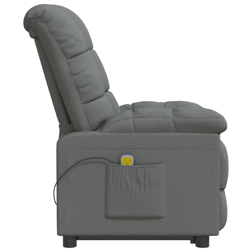 Fauteuil de massage Gris foncé Tissu Fauteuils électriques vidaXL   