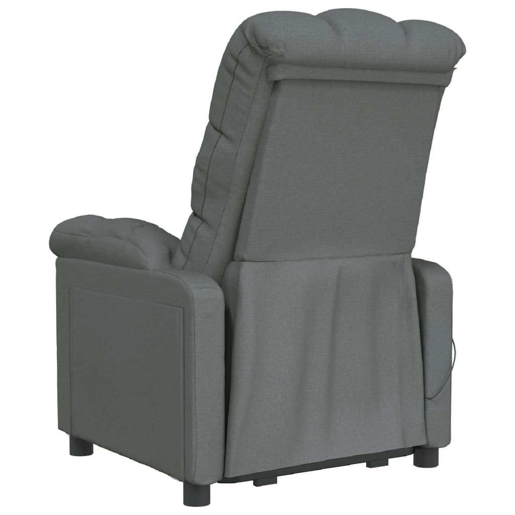 Fauteuil de massage Gris foncé Tissu Fauteuils électriques vidaXL   