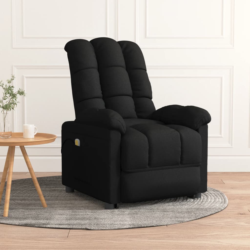 Fauteuil de massage Noir Tissu Fauteuils électriques vidaXL   