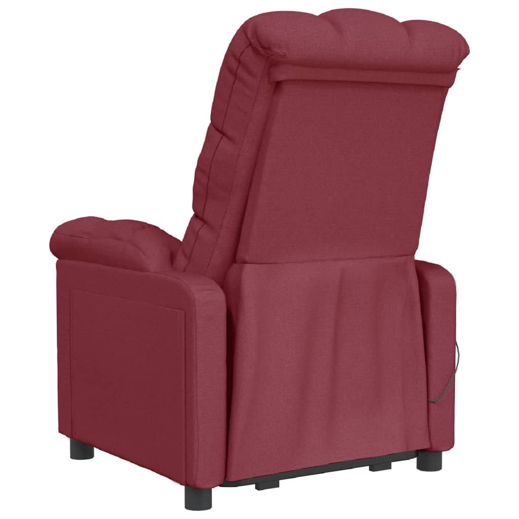 Fauteuil de massage Rouge bordeaux Tissu Fauteuils électriques vidaXL