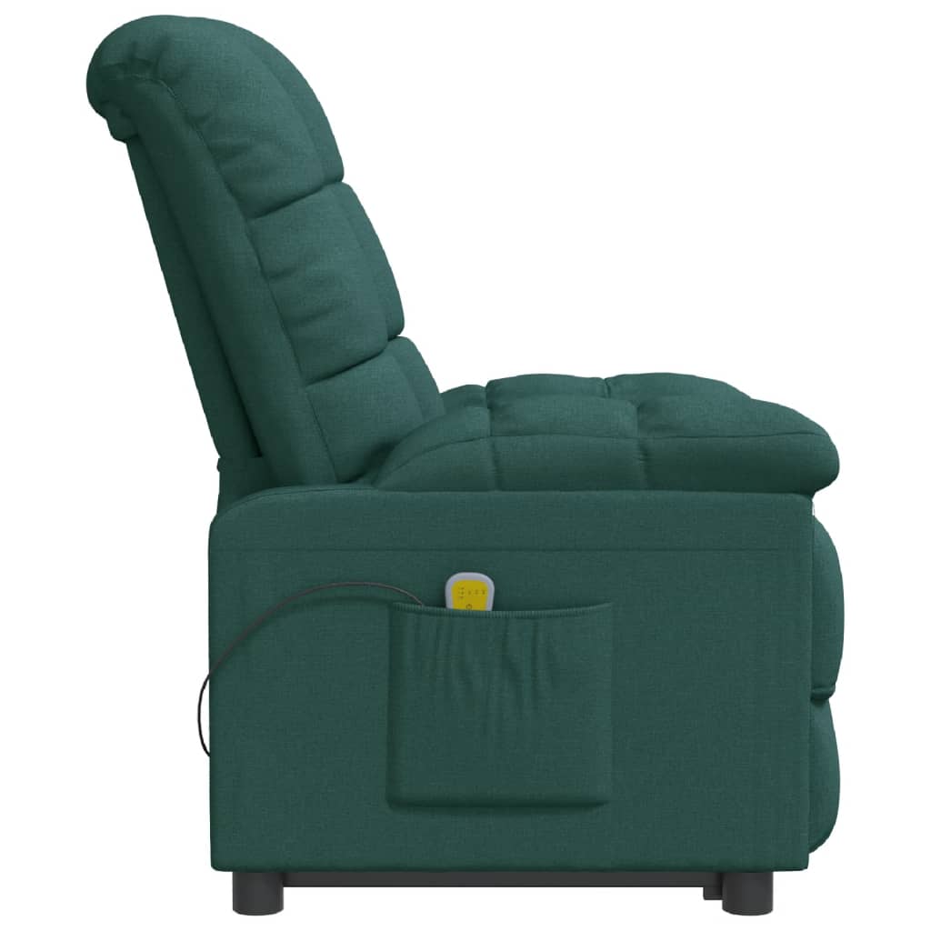 Fauteuil de massage Vert foncé Tissu Fauteuils électriques vidaXL