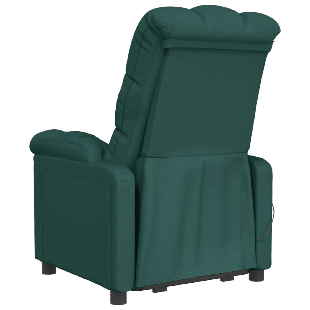 Fauteuil de massage Vert foncé Tissu Fauteuils électriques vidaXL