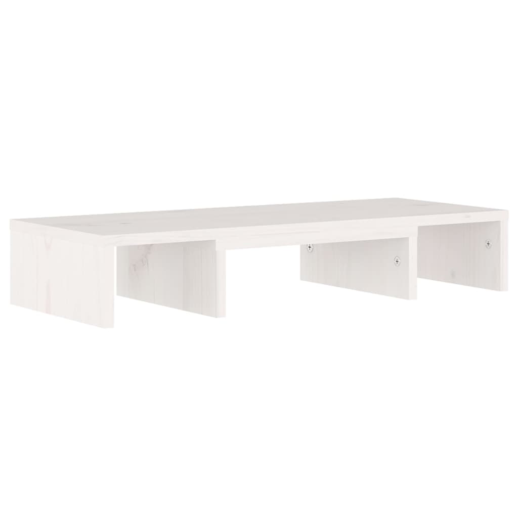 Support de moniteur Blanc 60x24x10,5 cm Bois de pin solide Meubles TV vidaXL   