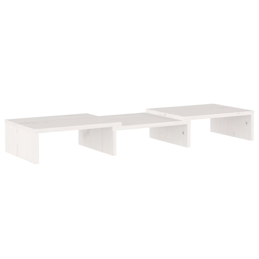 Support de moniteur Blanc 60x24x10,5 cm Bois de pin solide Meubles TV vidaXL   