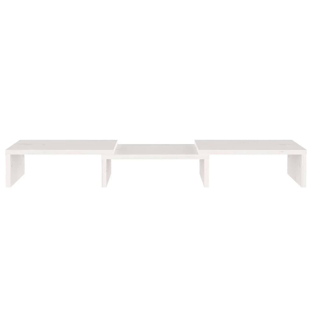 Support de moniteur Blanc 60x24x10,5 cm Bois de pin solide Meubles TV vidaXL   