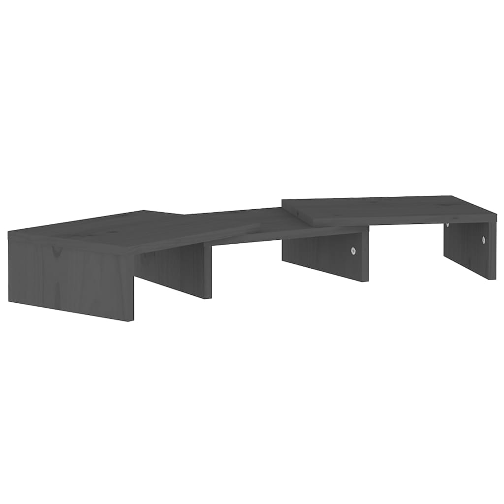 Support de moniteur Gris 60x24x10,5 cm Bois de pin solide Meubles TV vidaXL   