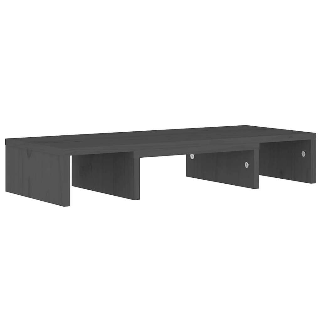 Support de moniteur Gris 60x24x10,5 cm Bois de pin solide Meubles TV vidaXL   