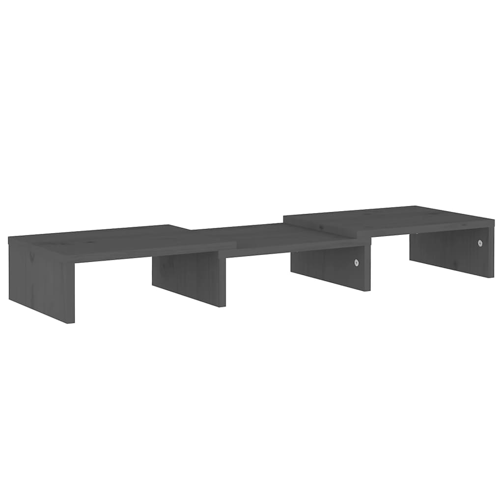 Support de moniteur Gris 60x24x10,5 cm Bois de pin solide Meubles TV vidaXL   