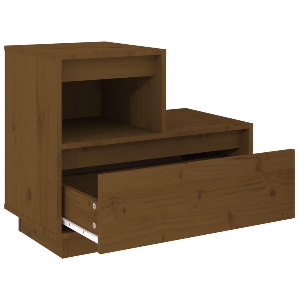 Tables de chevet 2pcs Marron miel 60x34x51cm Bois de pin solide Tables de chevet vidaXL   