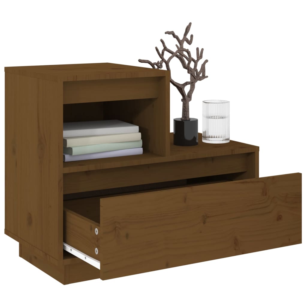 Tables de chevet 2pcs Marron miel 60x34x51cm Bois de pin solide Tables de chevet vidaXL   