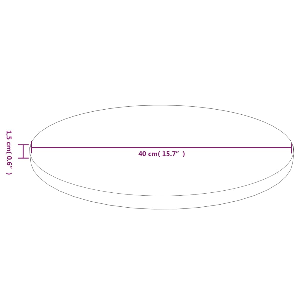 Dessus de table rond Marron foncé Ø40x1,5cm Chêne massif traité Plateaux de table vidaXL   