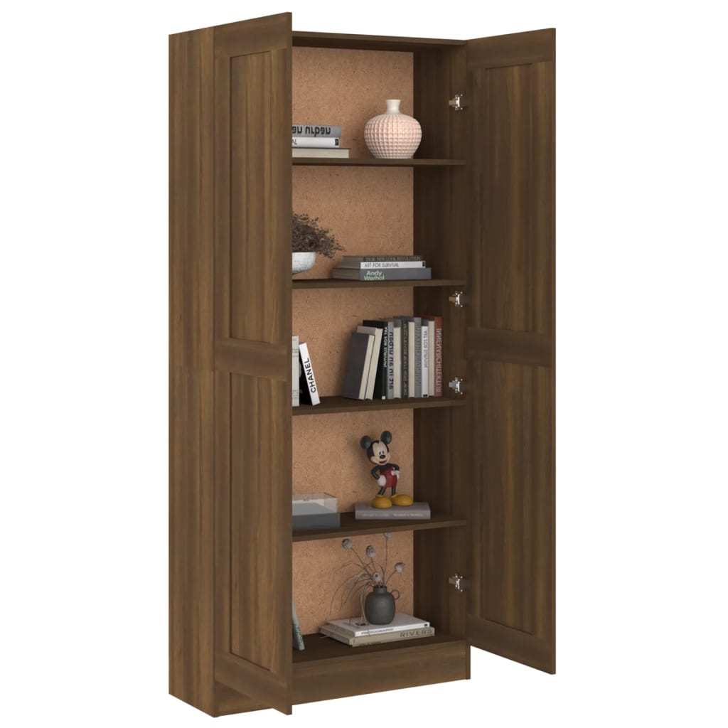 Armoire à livres Chêne marron 82,5x30,5x185,5cm Bois ingénierie Bibliothèques vidaXL   