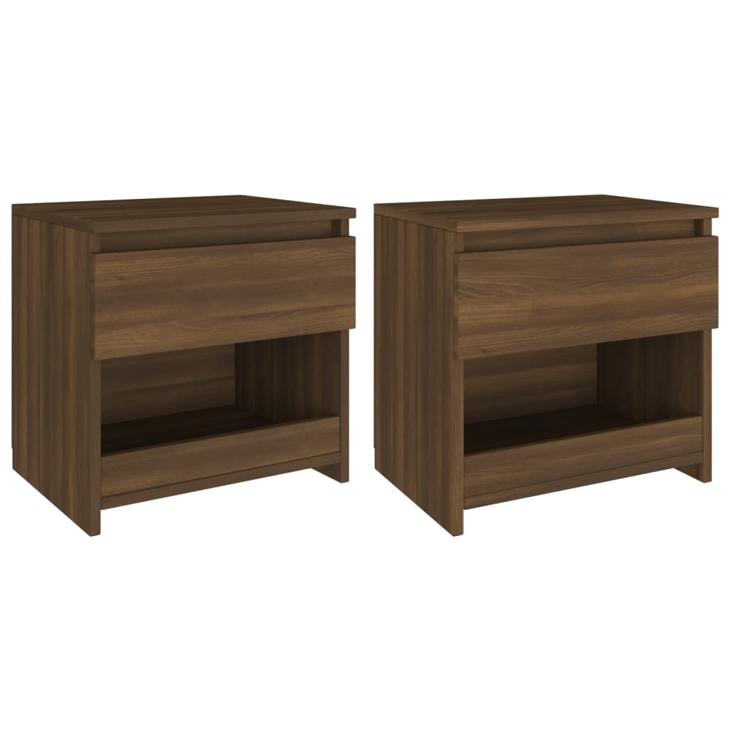 Tables de chevet 2 pcs Chêne marron 40x30x3cm Bois d'ingénierie Tables de chevet vidaXL