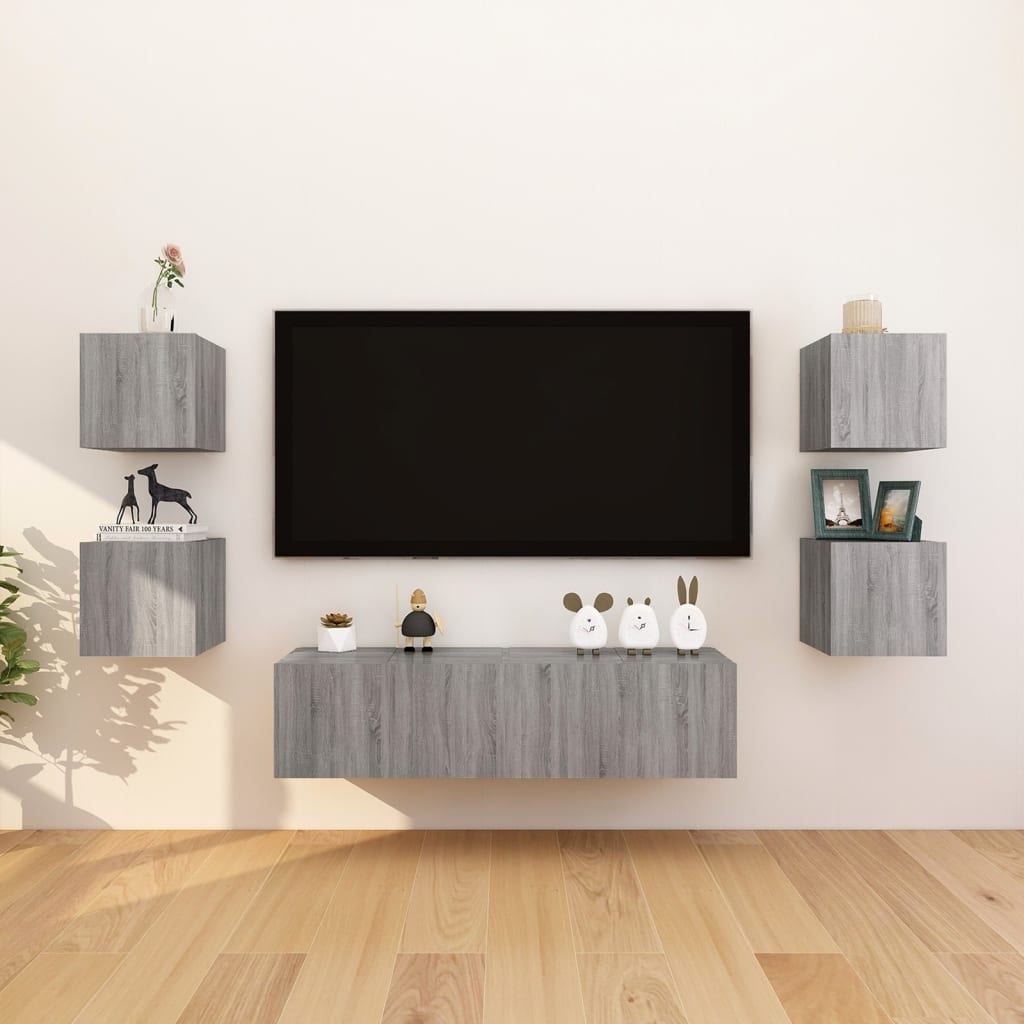 Meuble TV mural Sonoma gris 30,5x30x30 cm Meubles TV vidaXL   