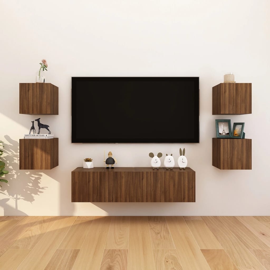 Meuble TV mural Chêne marron 30,5x30x30 cm Meubles TV vidaXL   