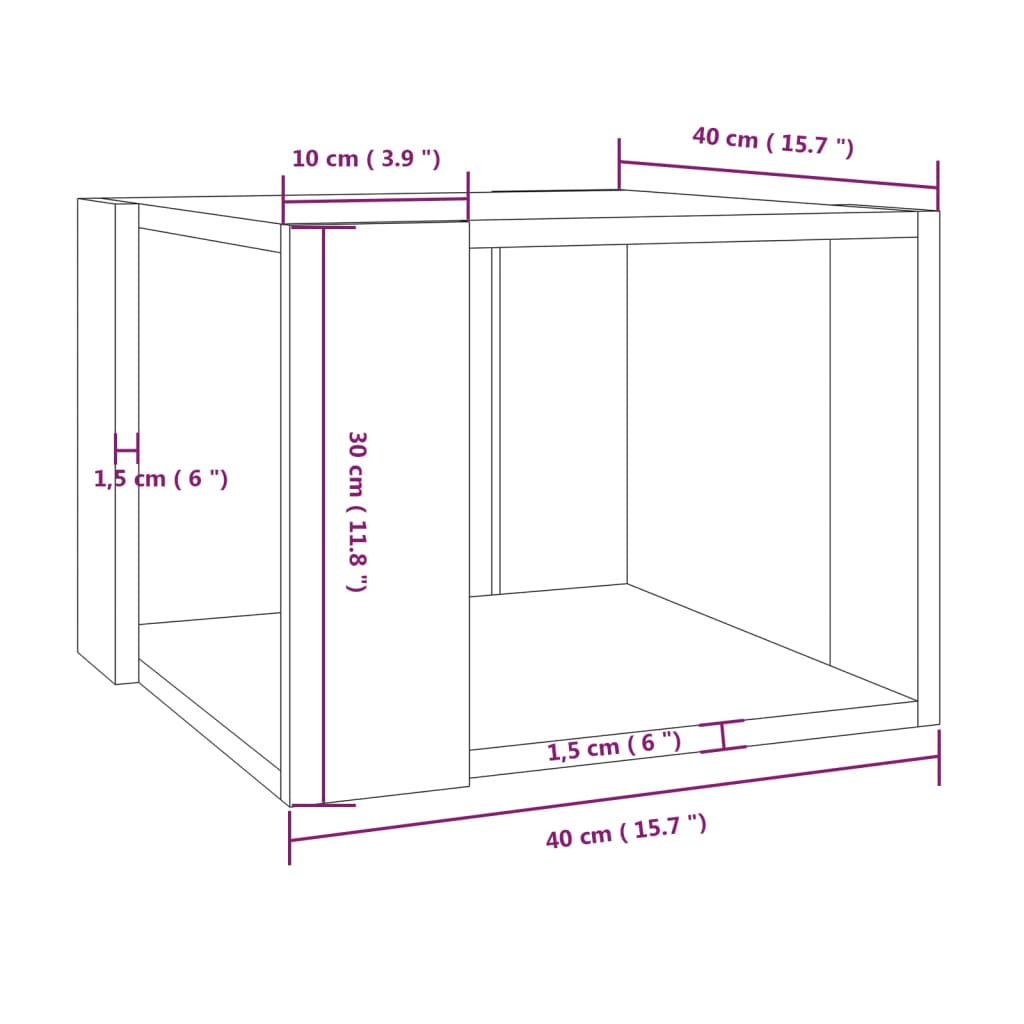 Table basse Chêne fumé 40x40x30 cm Bois d'ingénierie Tables basses vidaXL   