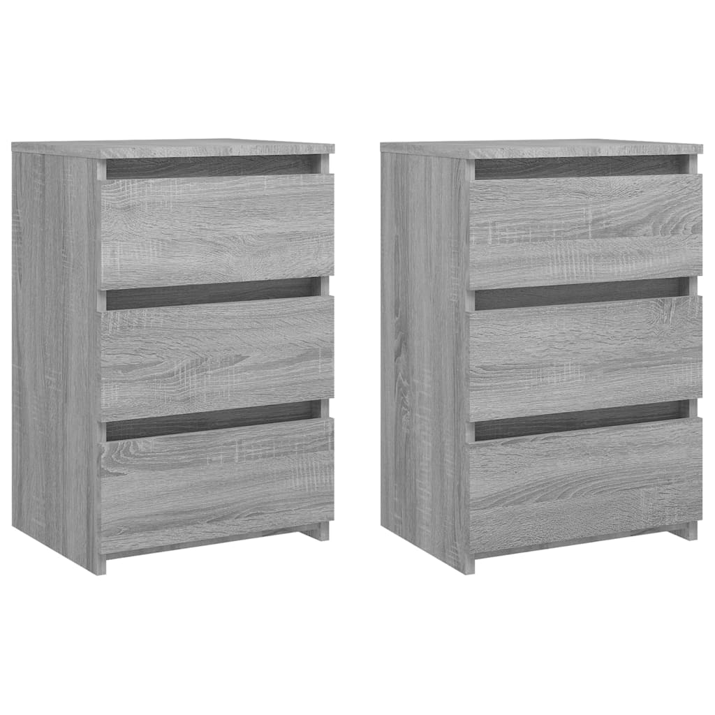 Tables de chevet 2 pcs Sonoma gris 40x35x62,5cm Bois ingénierie Tables de chevet vidaXL   