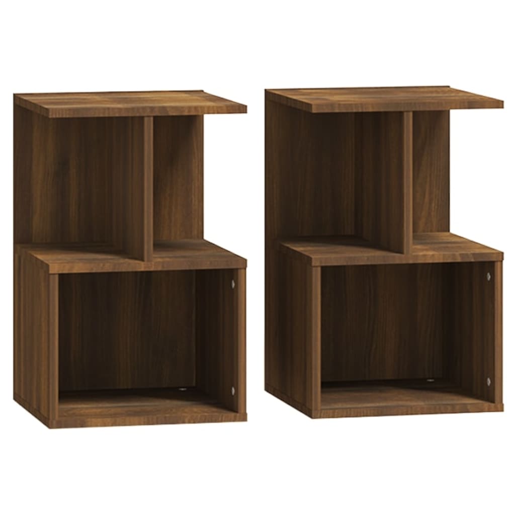 Tables de chevet 2pcs Chêne marron 35x35x55cm Bois d'ingénierie Tables de chevet vidaXL