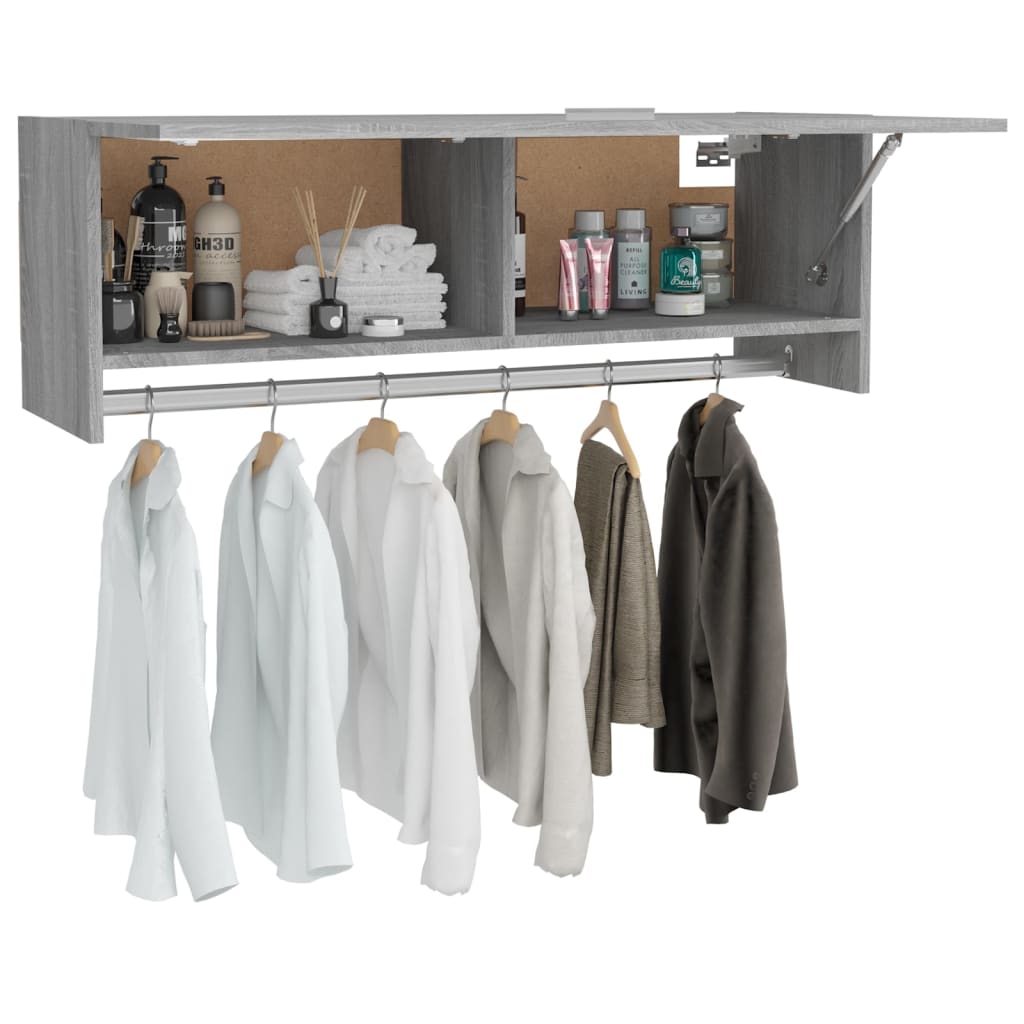 Garde-robe Sonoma gris 100x32,5x35 cm Bois d'ingénierie Armoires vidaXL