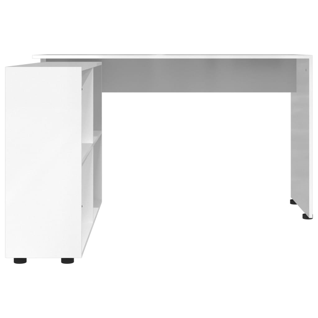 Bureau d'angle Blanc brillant Bois d'ingénierie Bureaux vidaXL   