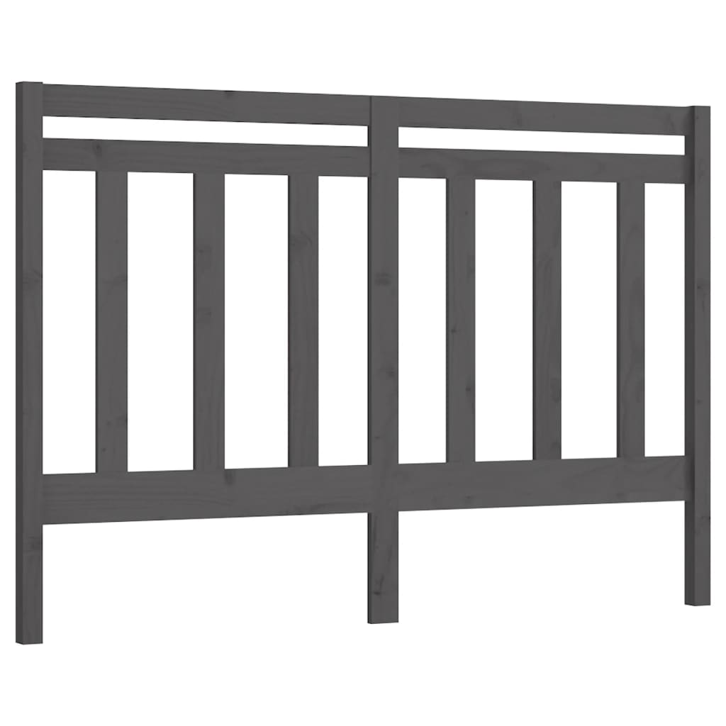 Tête de lit Gris 126x4x100 cm Bois massif de pin Têtes et pieds de lit vidaXL   