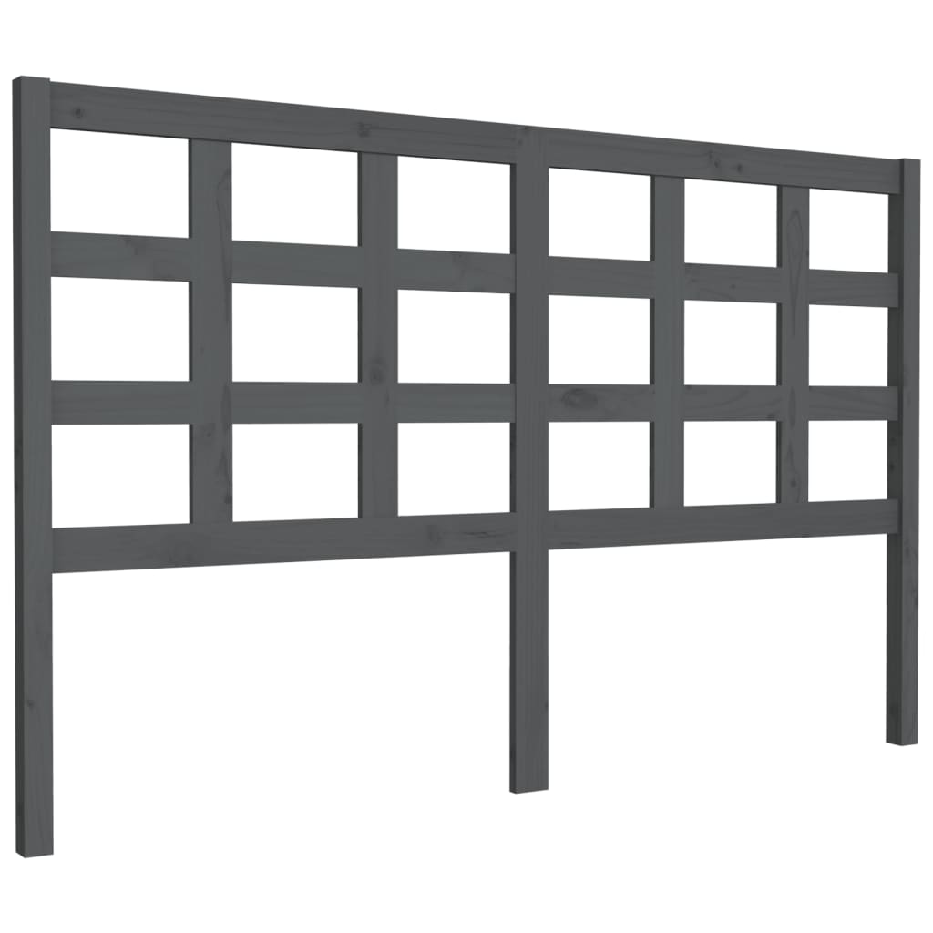 Tête de lit Gris 156x4x100 cm Bois massif de pin Têtes et pieds de lit vidaXL   