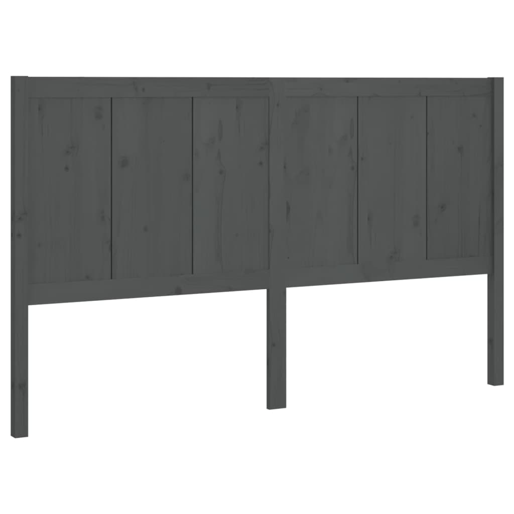 Tête de lit Gris 125,5x4x100 cm Bois massif de pin Têtes et pieds de lit vidaXL   