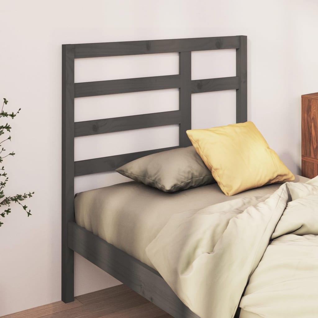 Tête de lit Gris 81x4x104 cm Bois massif de pin Têtes et pieds de lit vidaXL   