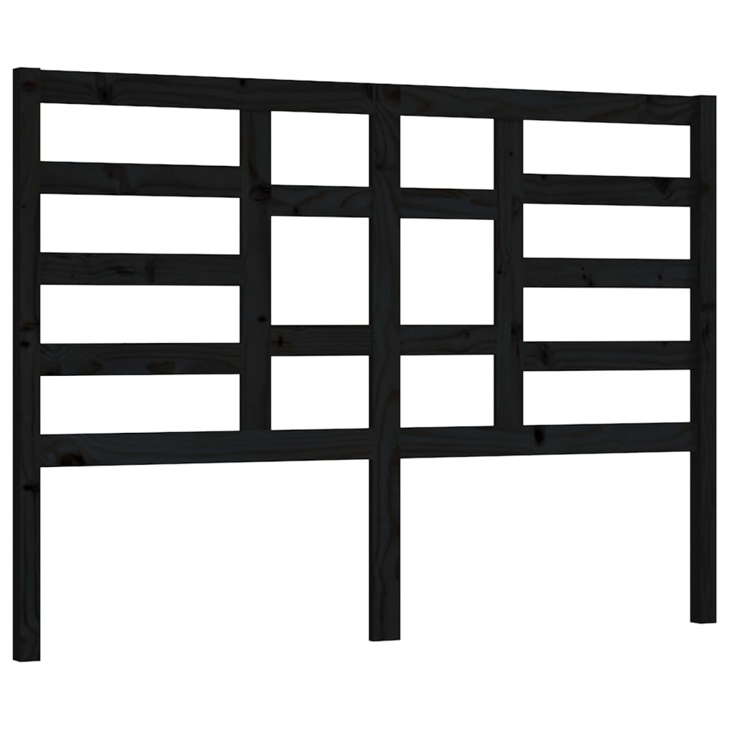 Tête de lit Noir 126x4x104 cm Bois massif de pin Têtes et pieds de lit vidaXL   