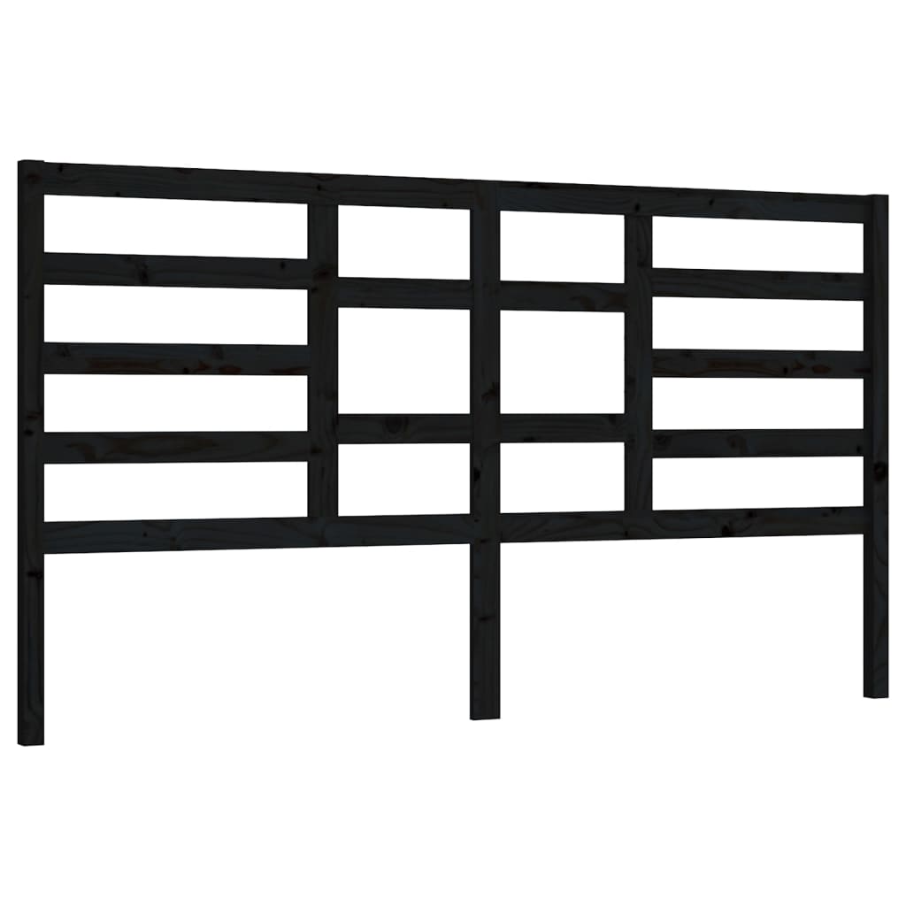 Tête de lit Noir 186x4x104 cm Bois massif de pin Têtes et pieds de lit vidaXL   