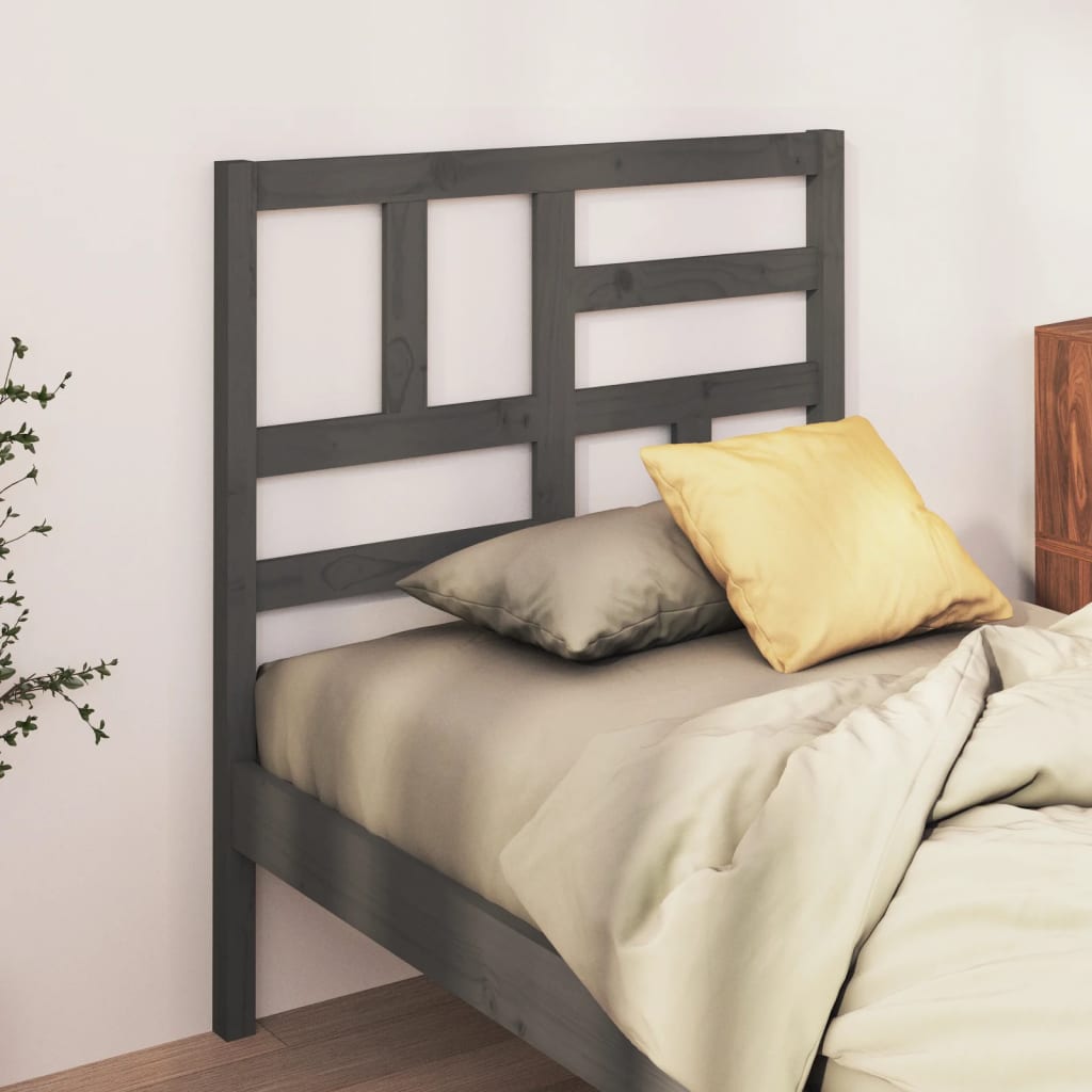 Tête de lit Gris 81x4x104 cm Bois massif de pin Têtes et pieds de lit vidaXL   