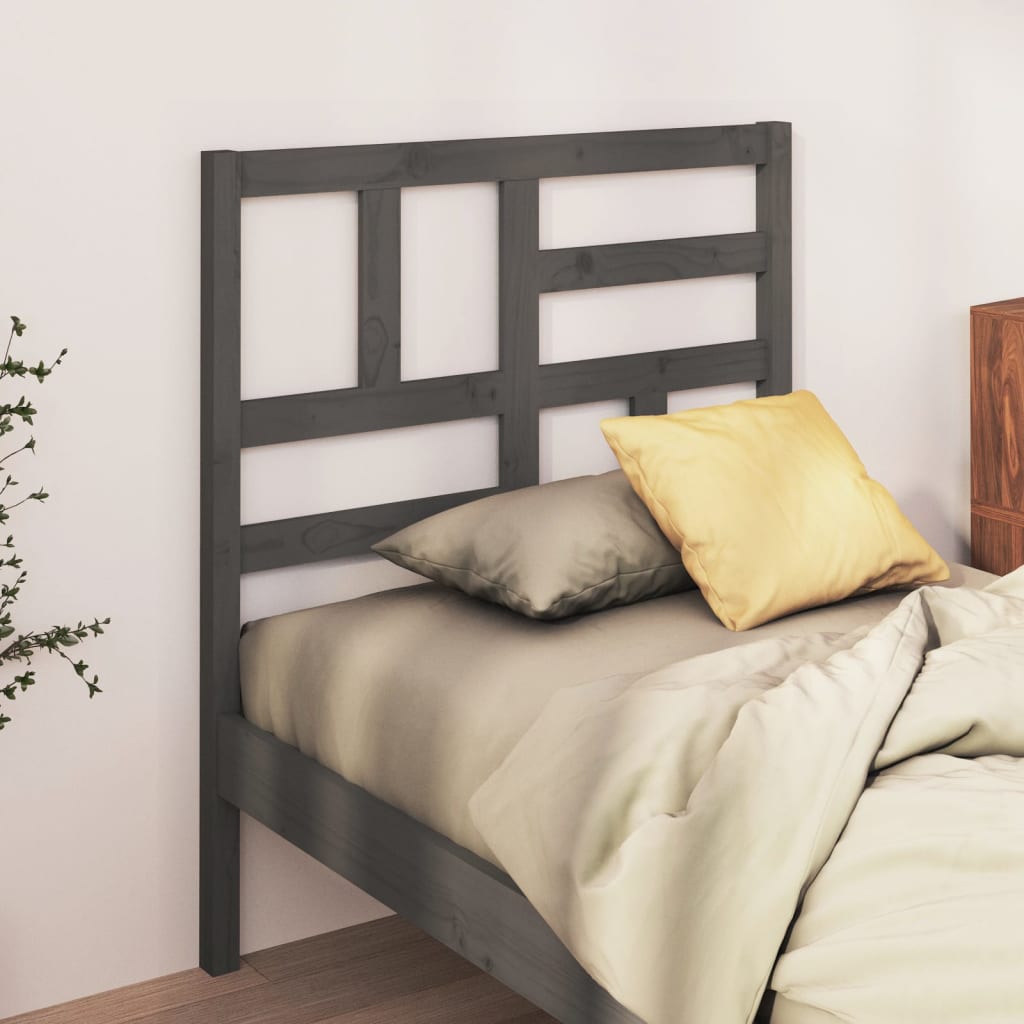 Tête de lit Gris 106x4x104 cm Bois massif de pin Têtes et pieds de lit vidaXL   