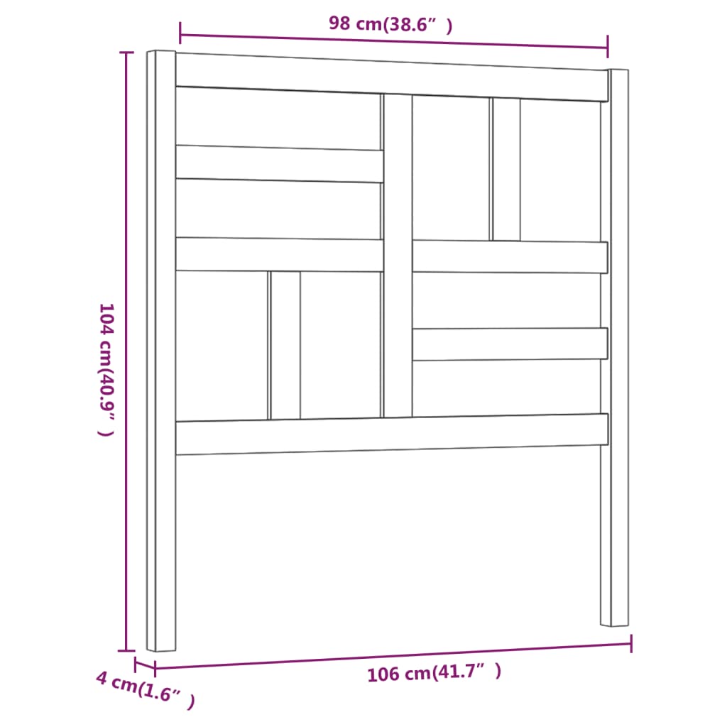 Tête de lit Marron miel 106x4x104 cm Bois massif de pin Têtes et pieds de lit vidaXL   