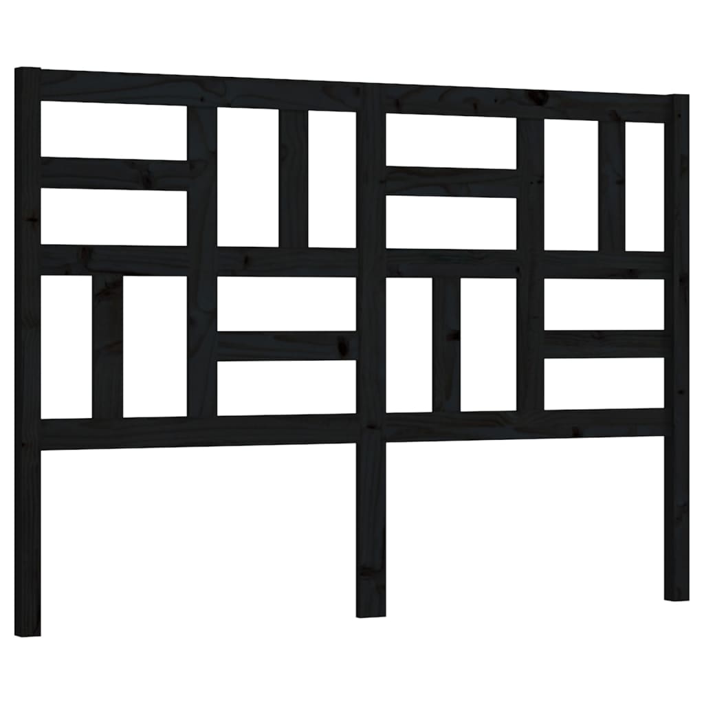 Tête de lit Noir 126x4x104 cm Bois massif de pin Têtes et pieds de lit vidaXL   