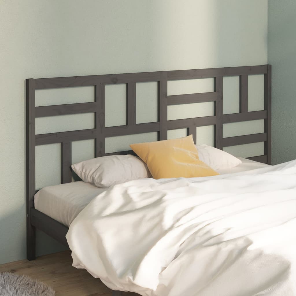 Tête de lit Gris 206x4x104 cm Bois massif de pin Têtes et pieds de lit vidaXL   