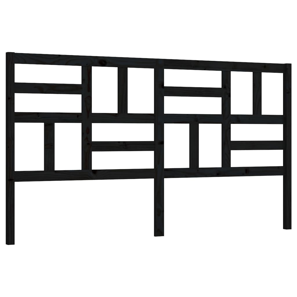 Tête de lit Noir 206x4x104 cm Bois massif de pin Têtes et pieds de lit vidaXL   