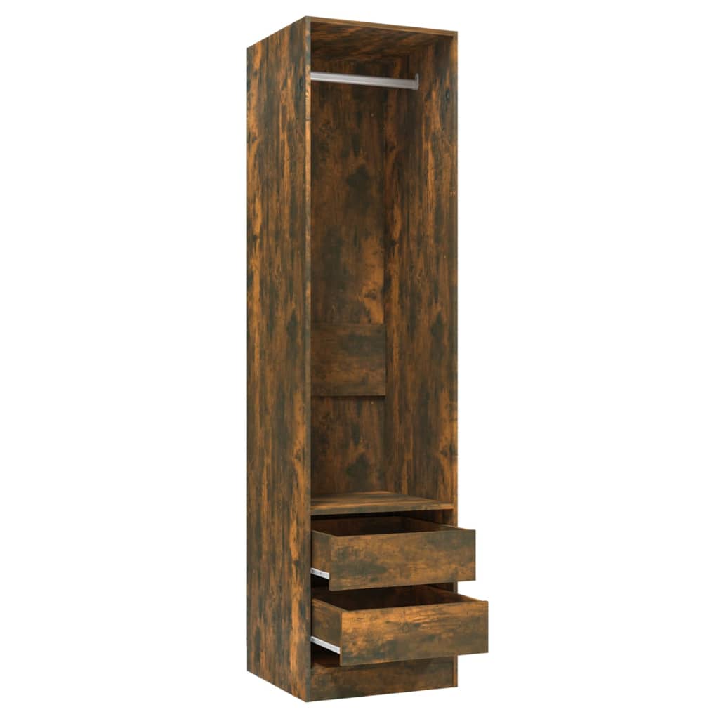 Armoire avec tiroirs Chêne fumé 50x50x200 cm Bois d'ingénierie Armoires vidaXL   