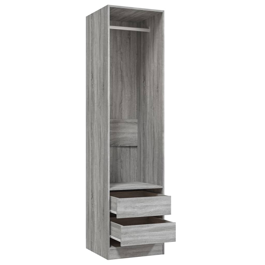 Armoire avec tiroirs Sonoma gris 50x50x200 cm Bois d'ingénierie Armoires vidaXL   