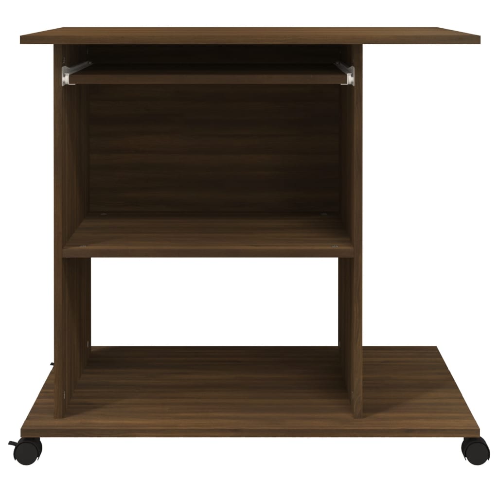 Bureau d'ordinateur Chêne marron 80x50x75 cm Bois d'ingénierie Bureaux vidaXL   