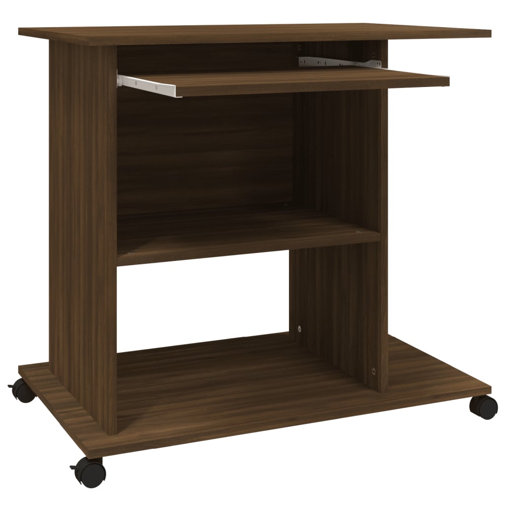 Bureau d'ordinateur Chêne marron 80x50x75 cm Bois d'ingénierie Bureaux vidaXL   