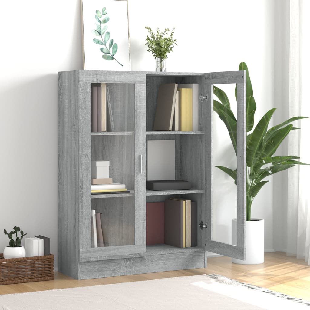 Armoire à vitrine Sonoma gris 82,5x30,5x115cm Bois d'ingénierie Bibliothèques vidaXL   