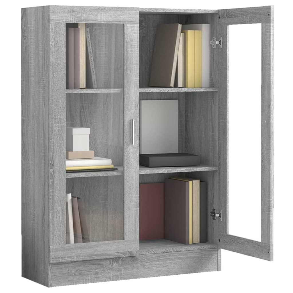 Armoire à vitrine Sonoma gris 82,5x30,5x115cm Bois d'ingénierie Bibliothèques vidaXL   