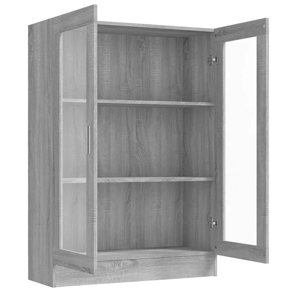 Armoire à vitrine Sonoma gris 82,5x30,5x115cm Bois d'ingénierie Bibliothèques vidaXL   